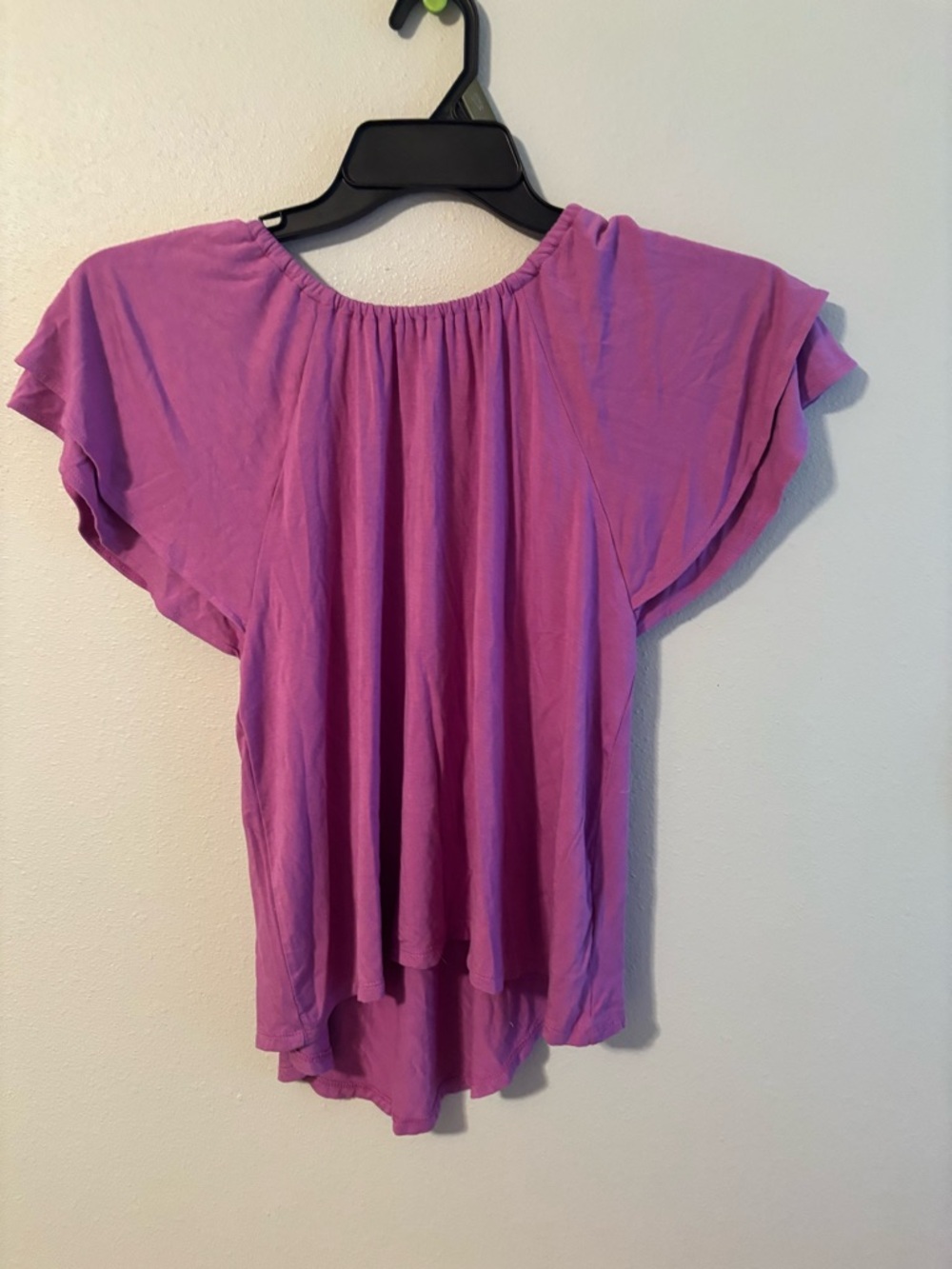 Girls purple size large old navy Flutter Sleeve Top off the shoulder